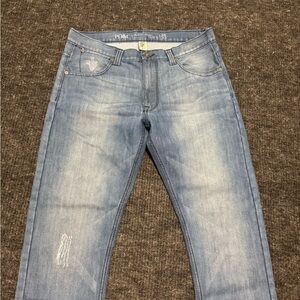 PD&C Men's Light Wash Slim Straight Jeans
